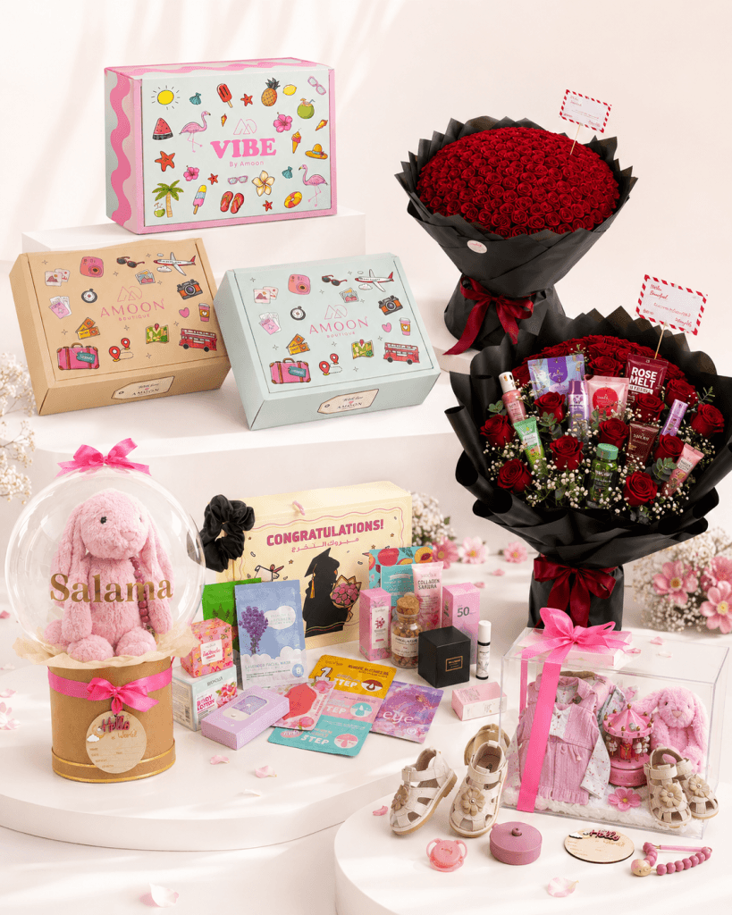 Gift boxes composed by hand